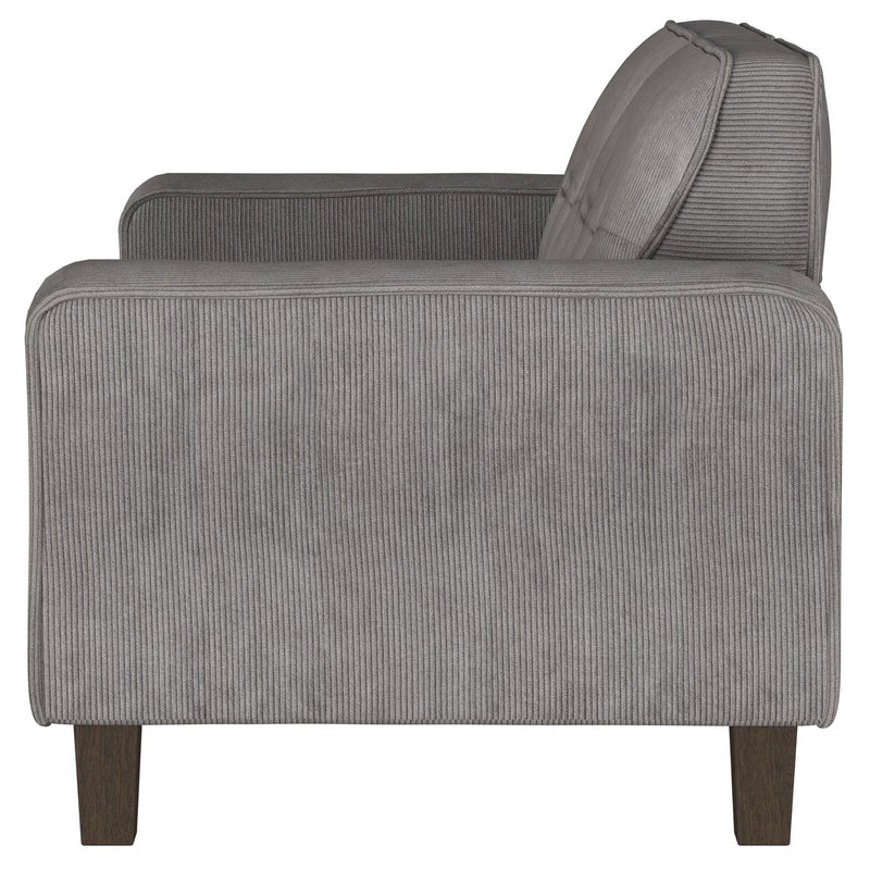 Deerhurst - Upholstered Track Arm Tufted Loveseat - Charcoal