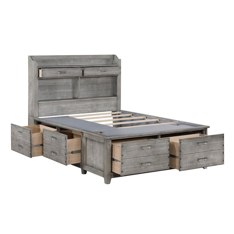 Veda - Full Bed With Storage - Gray