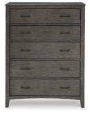 Montillan - Five Drawer Chest - Grayish Brown
