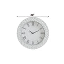 Nysa - 20" Wall Clock - Mirrored & Faux Crystals