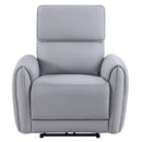 Jeromie - Power Motion Recliner With USB Port - Gray Synthetic Leather