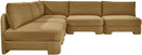 Hammond - Velvet Performance Fabric Upholstered 5 Piece Armless Sectional