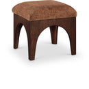 Lawson - Chenille Fabric Upholstered Ottoman - Walnut Base