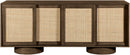 Windsor - Solid Wood And Brown Cane Sideboard / Buffet With Cylindrical Legs - Brown