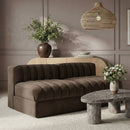 Rummi - Velvet Performance Fabric Upholstered 2 Piece Modular Armless Loveseat