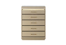 Genesis - 5 Piece King Bedroom Set (Bed, Dresser & Mirror, Nightstand, Chest) - Gold