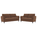 Selma - 2 Piece Velvet Upholstered Crescent Arm Sofa Set - Rust