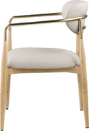 Ronda - Vegan Leather Upholstered Dining Arm Chair - Natural Legs