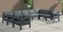 Nizuc - Outdoor Patio 9 Piece Modular Sectional With Gray Frame