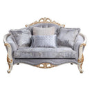 Galelvith - Loveseat With 4 Pillows - Gray Fabric