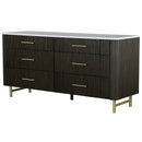 Clayten - Dresser - Marble Top & Espresso
