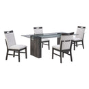 D4238 - Dining Table - Clear / Dark Brown