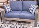 Half Moon Beach - Loveseat With Cushion - Blue / Gray