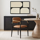 Ronda - Vegan Leather Upholstered Dining Arm Chair - Black Legs