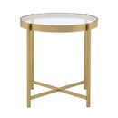 Charrot - End Table - Clear Glass Top & Gold