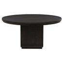 Leandro - 60" Round Dining Table - Burnished Black