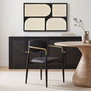 Ronda - Vegan Leather Upholstered Dining Arm Chair - Black Legs