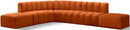 Arc - Velvet 7 Piece Corner Modular Sofa