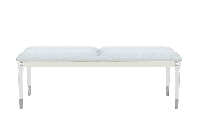 Orion - Bench With Acrylic Legs - White / Gold