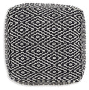 Jasett - Pouf - Black / Ivory