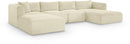 Shaggy - 5 Piece Modular Sectional With Chaise And Ottoman