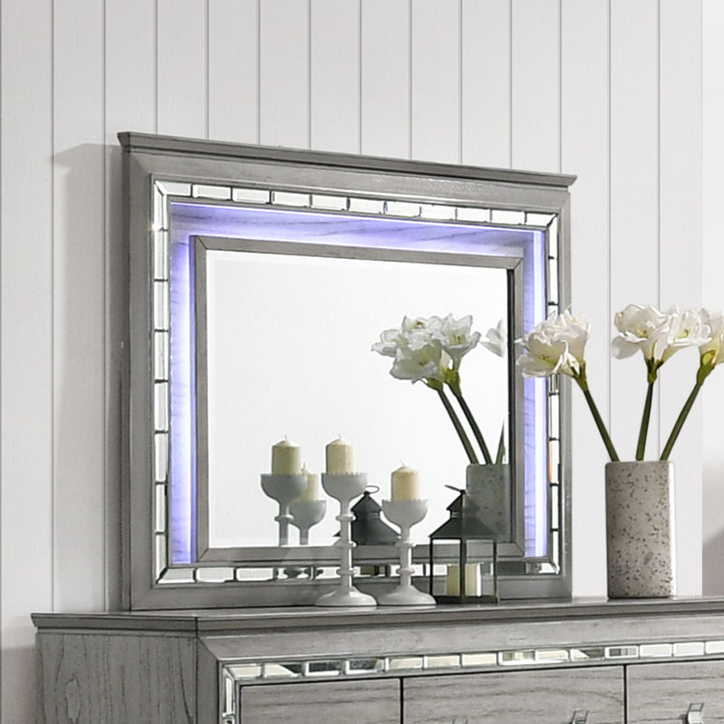 Antares - Mirror With LED - Light Gray Oak