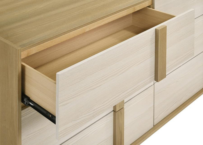 Hyland - 6-Drawer Dresser With Mirror - Natural