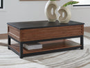 Kallari - Lift Top Cocktail Table - Warm Brown / Black