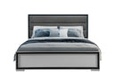 Amelia - 4 Piece Full Bedroom Set (Full Bed With LED, Dresser, Mirror And Nightstand) - Black / Gray