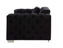 Trislar - Loveseat With 4 Pillows (Same 52526) - Black Velvet