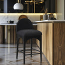 Waldorf - Boucle Stool With Black Legs
