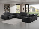 2679 - 10-Piece U-Shaped Power Reclining Sectional In Genuine Leather (4 Recliners) - Dark Gray