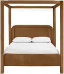 Salina - Velvet Upholstered Bed - Saddle