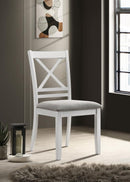 Hollis-Cross Back Wood Dining Side Chair (Set of 2) - White