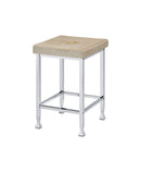 Raine - Counter Height Stool (Set of 2) - Beige Velvet & Chrome