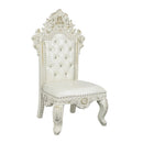 Adara - Side Chair (Set of 2) - Pearl White Synthetic Leather & Antique White