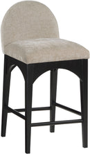 Waldorf - Chenille Stool With Black Legs