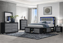 Madison & Emma - 5 Piece Queen Bedroom Set - Black / Dark Gray