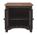 Valebeck - Rectangular End Table - Black / Brown