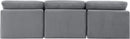 Indulge - Velvet 3 Seat Modular Armless Sofa