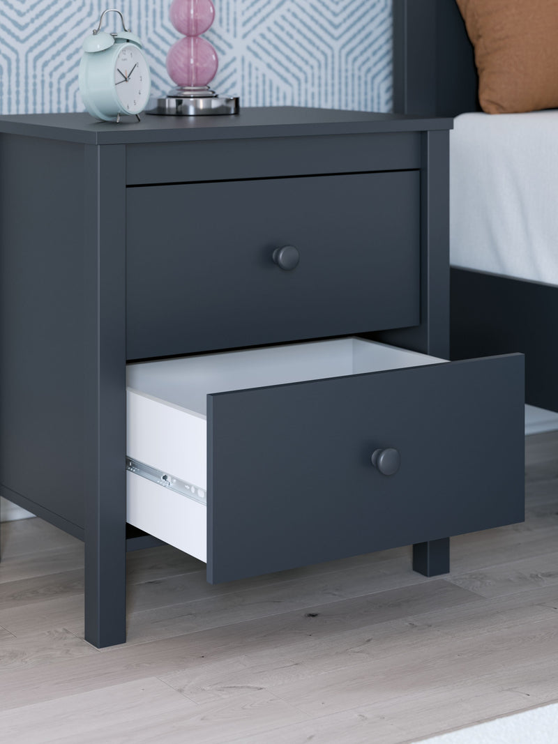 Simmenfort - Navy Blue - Two Drawer Night Stand