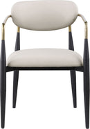 Ronda - Vegan Leather Upholstered Dining Arm Chair - Black Legs