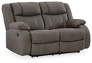 First Base - Reclining Loveseat - Gunmetal