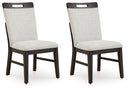 Neymorton - Dining Upholstered Side Chair (Set of 2) - Light Gray / Brown