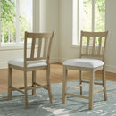 Calmoro - Upholstered Barstool (Set of 2) - Off White / Gray