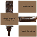 Dreena - Chair With Pillow - Two Tone Brown Synthetic Leather & Chenille Cherry