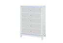 Alina - 5 Piece King Bedroom Set With LED, Cooler, Speaker And USB - White