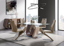 D4127 - 9 Piece Dining Room Set (Dining Table And 8 Dining Chairs) - Dark Brown / Oak