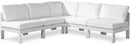 Nizuc - Outdoor Patio 5 Piece Modular Sectional With White Frame