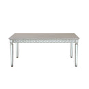 Varian - Dining Table (90"L) - Mirrored & Antique Platinum